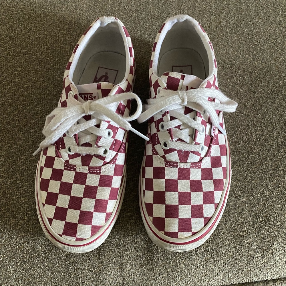 Vans red and white checkered